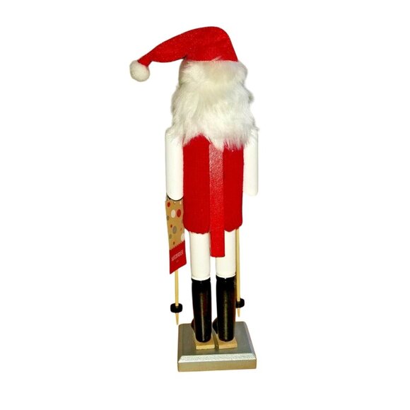 Nutcracker Skiing Wood Santa Claus 14'' Nutcracker Holiday Lane Macys New - Picture 3 of 5